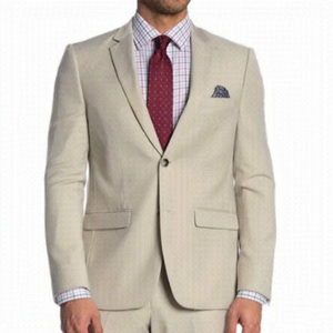 NEW Soul of London Suit Jacket Size 38R Simons Formalwear Dress Pants Beige Coat